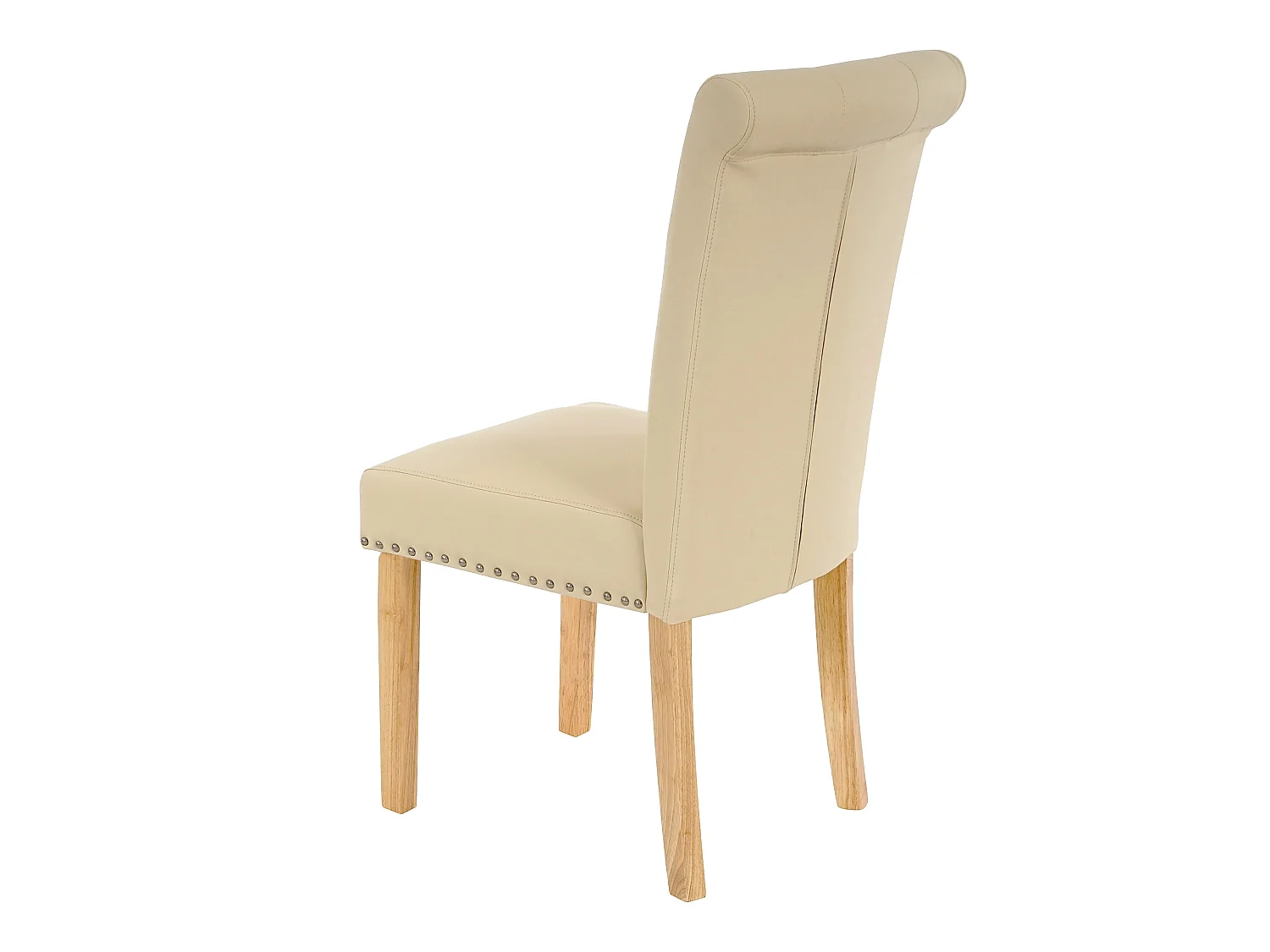 Silla de comedor Chesterfield II (juego de 6),  imitación de cuero, crema, patas ligeras