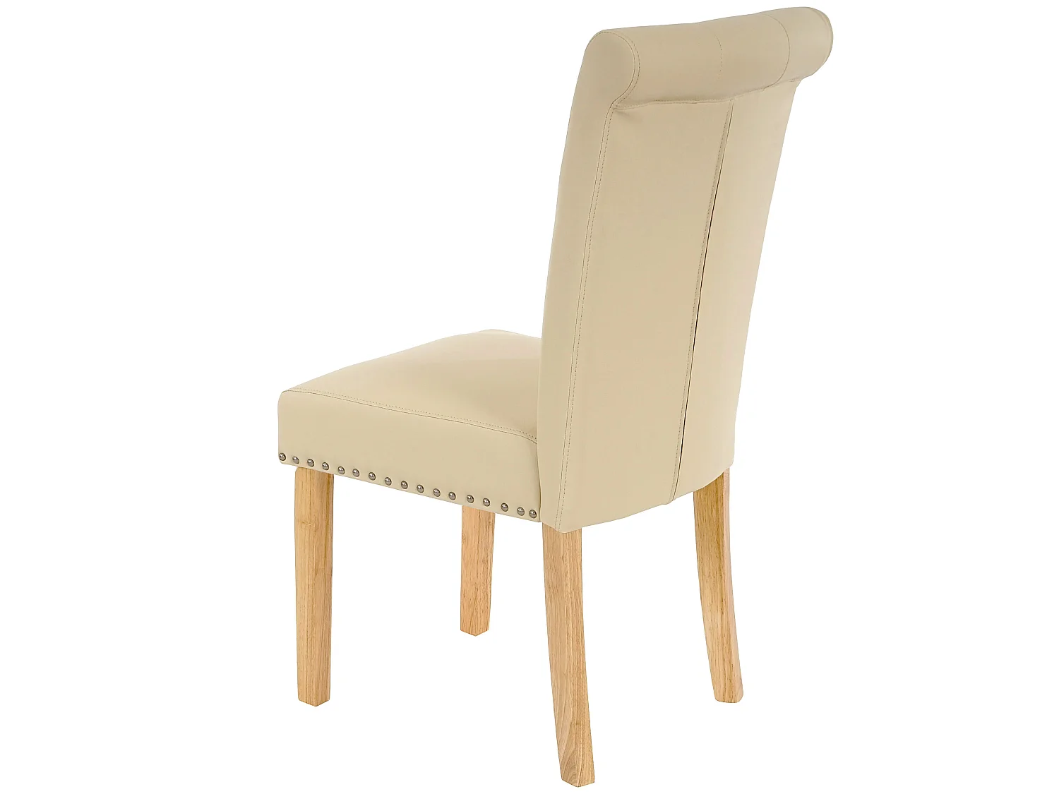 Chaise de salle à manger Chesterfield II (lot de 6),  similicuir crème, pieds clairs