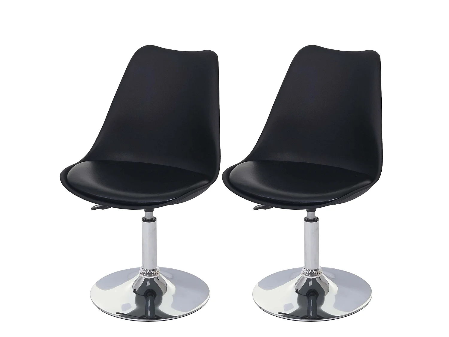 Eetkamerstoel Vaasa T501 (set van 2),  zwart, voet chroom