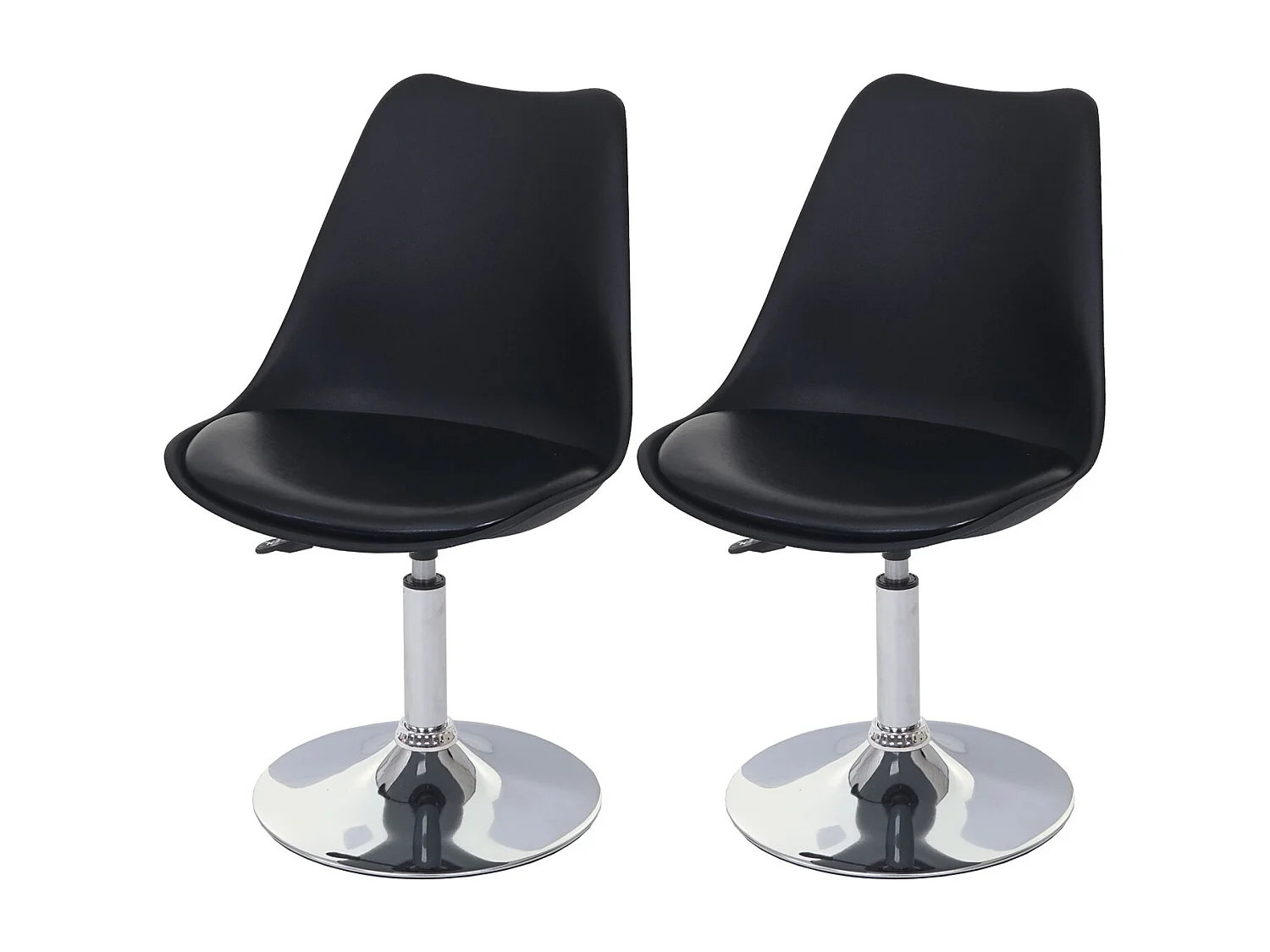 Eetkamerstoel Vaasa T501 (set van 2),  zwart, voet chroom