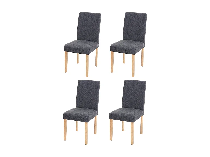 Krzesło do jadalni Littau (zestaw 4 sztuk),  tekstylny, szary antracyt, jasne nogi