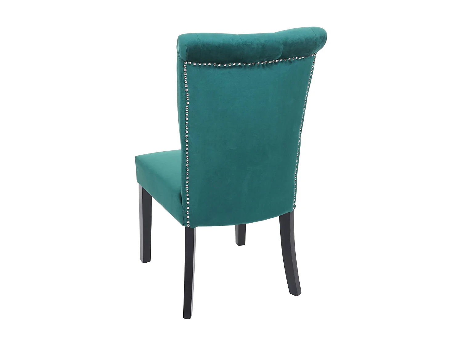 Krzesło do jadalni MCW-D22 (zestaw 6 sztuk),  ciemna zieleń, czarne nogi