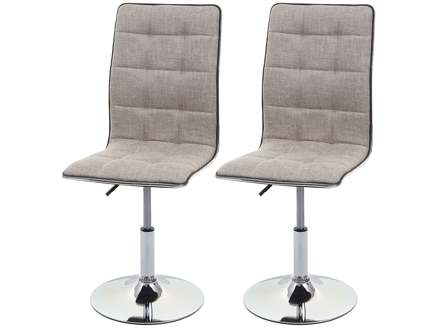 Silla de comedor MCW-C41 (set de 2),  crema-gris