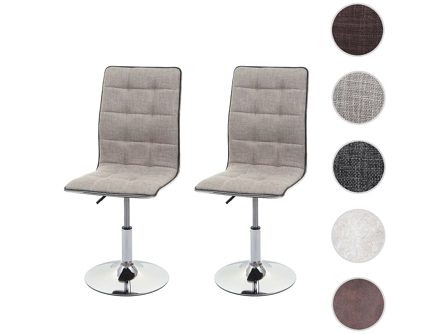 Silla de comedor MCW-C41 (set de 2),  crema-gris