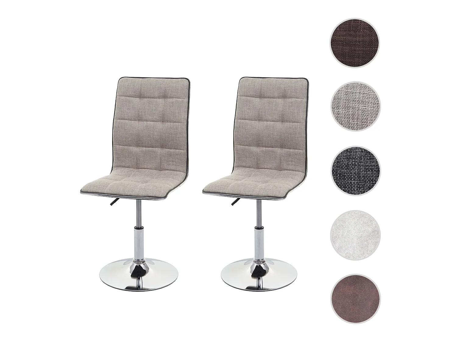 Eetkamerstoel MCW-C41 (set van 2),  creme-grijs