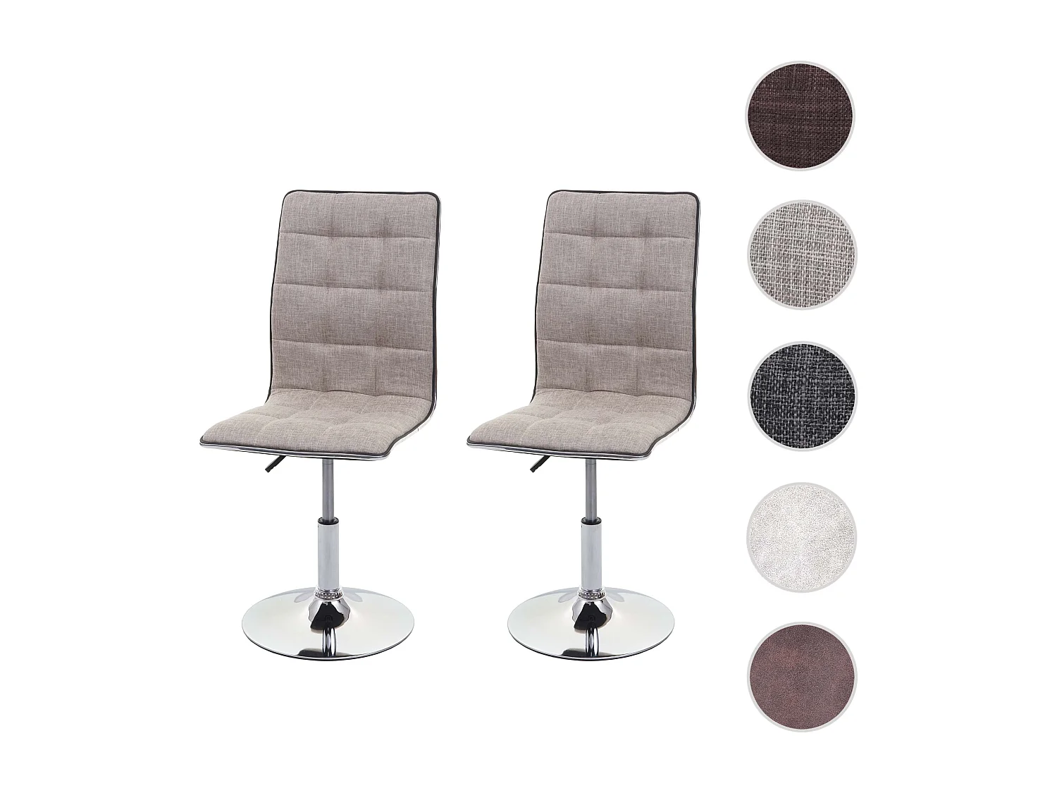 Eetkamerstoel MCW-C41 (set van 2),  crème-grijs