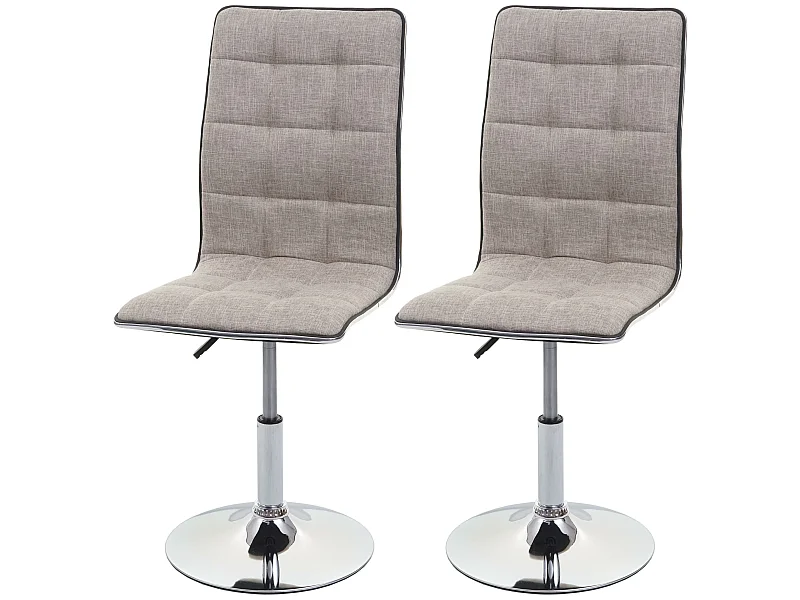 Esszimmerstuhl MCW-C41 (2er-Set), Creme-grau