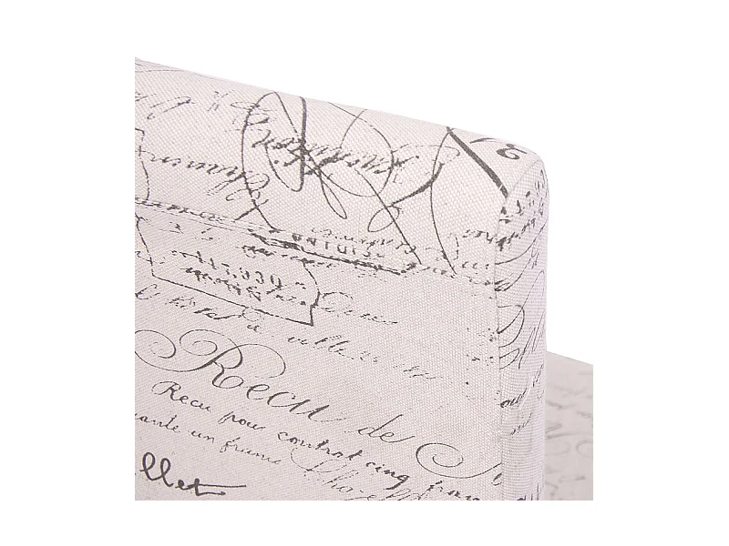 Silla de comedor Littau (juego de 6),  textil con letras, crema, patas claras