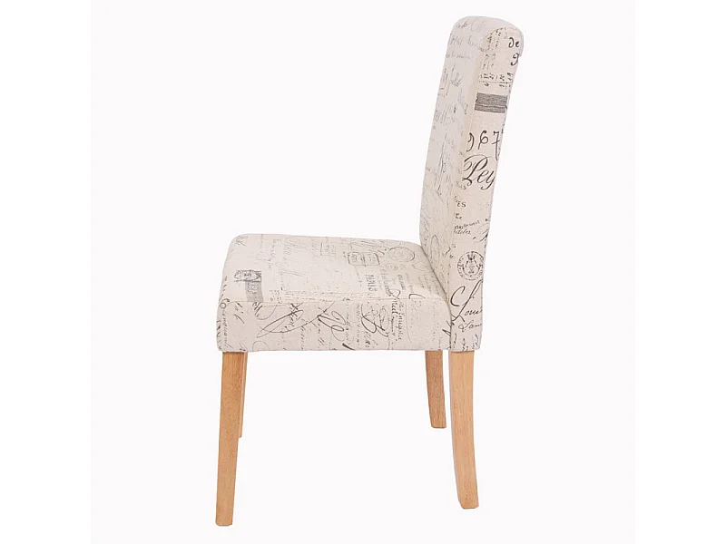 Chaise de salle à manger Littau (lot de 6),  tissu words fabric, pieds clairs