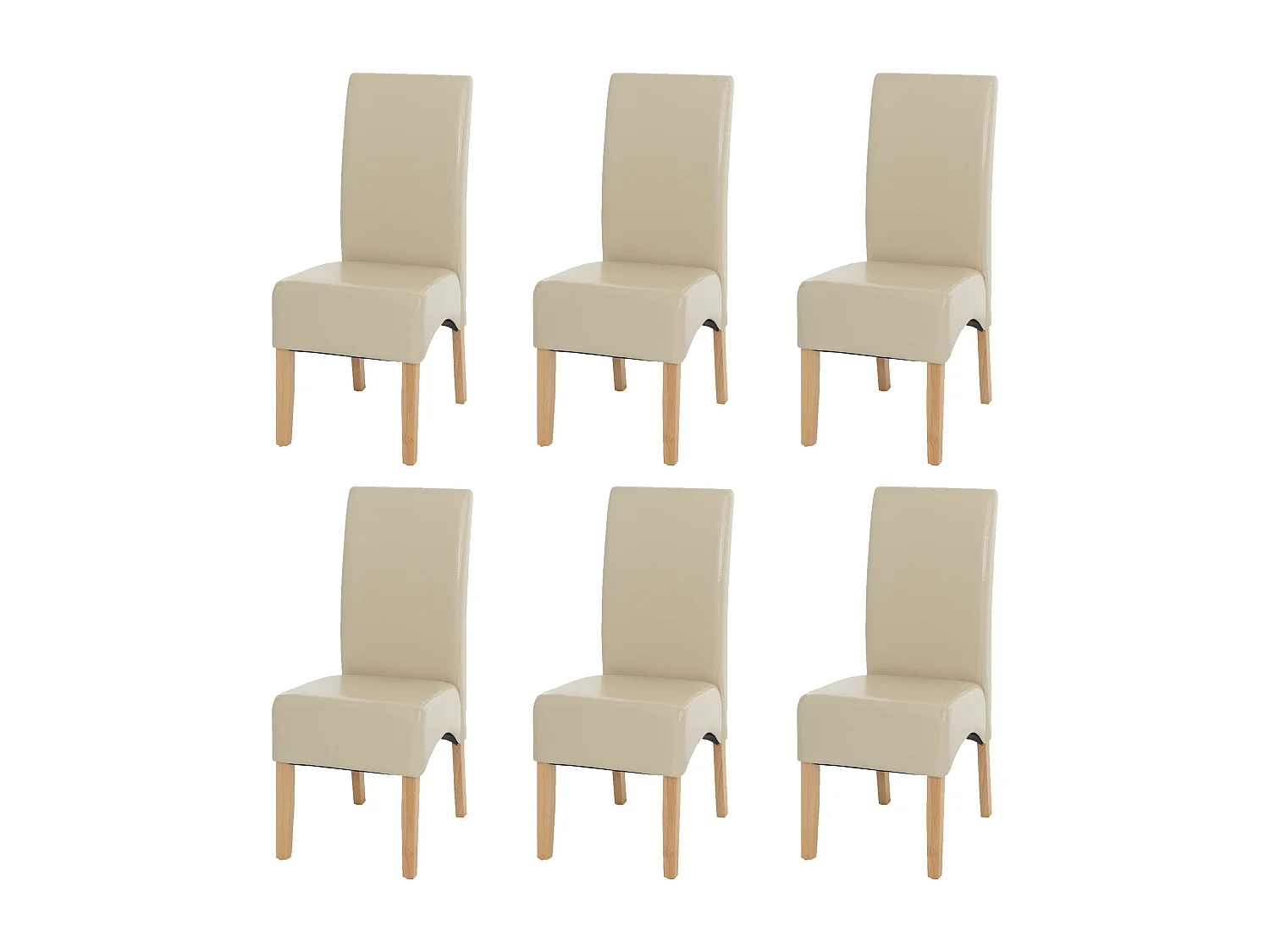 Esszimmerstuhl Crotone (6er-Set), Creme, helle Beine