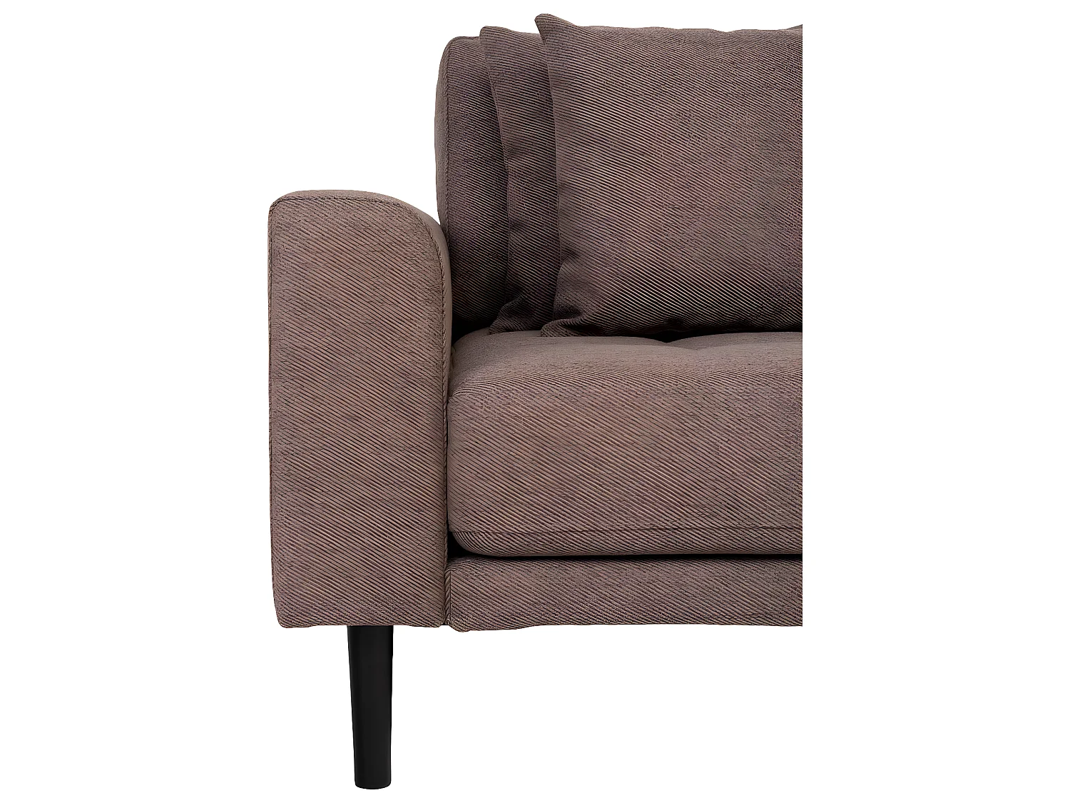 Lido canapé , loungesofa tourné vers la droite avec 4 coussins marron.