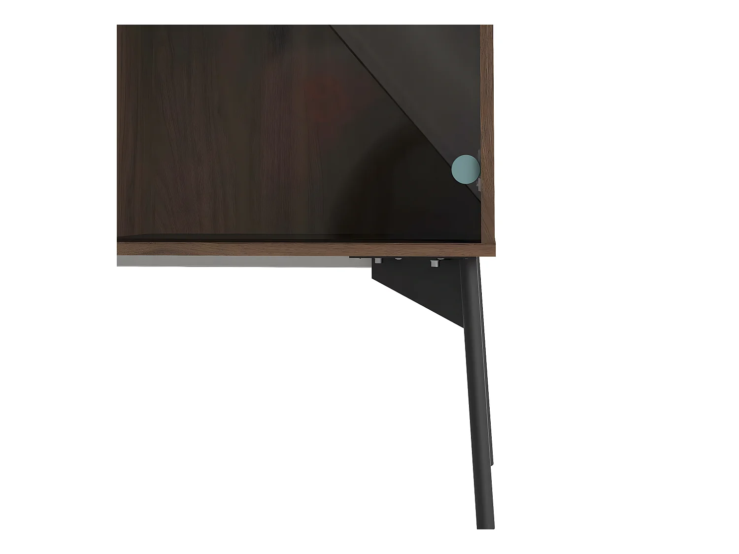 Elly Vitrine avec 1 porte, 1 porte vitrée et 2 tiroirs marron,blanc,gris.