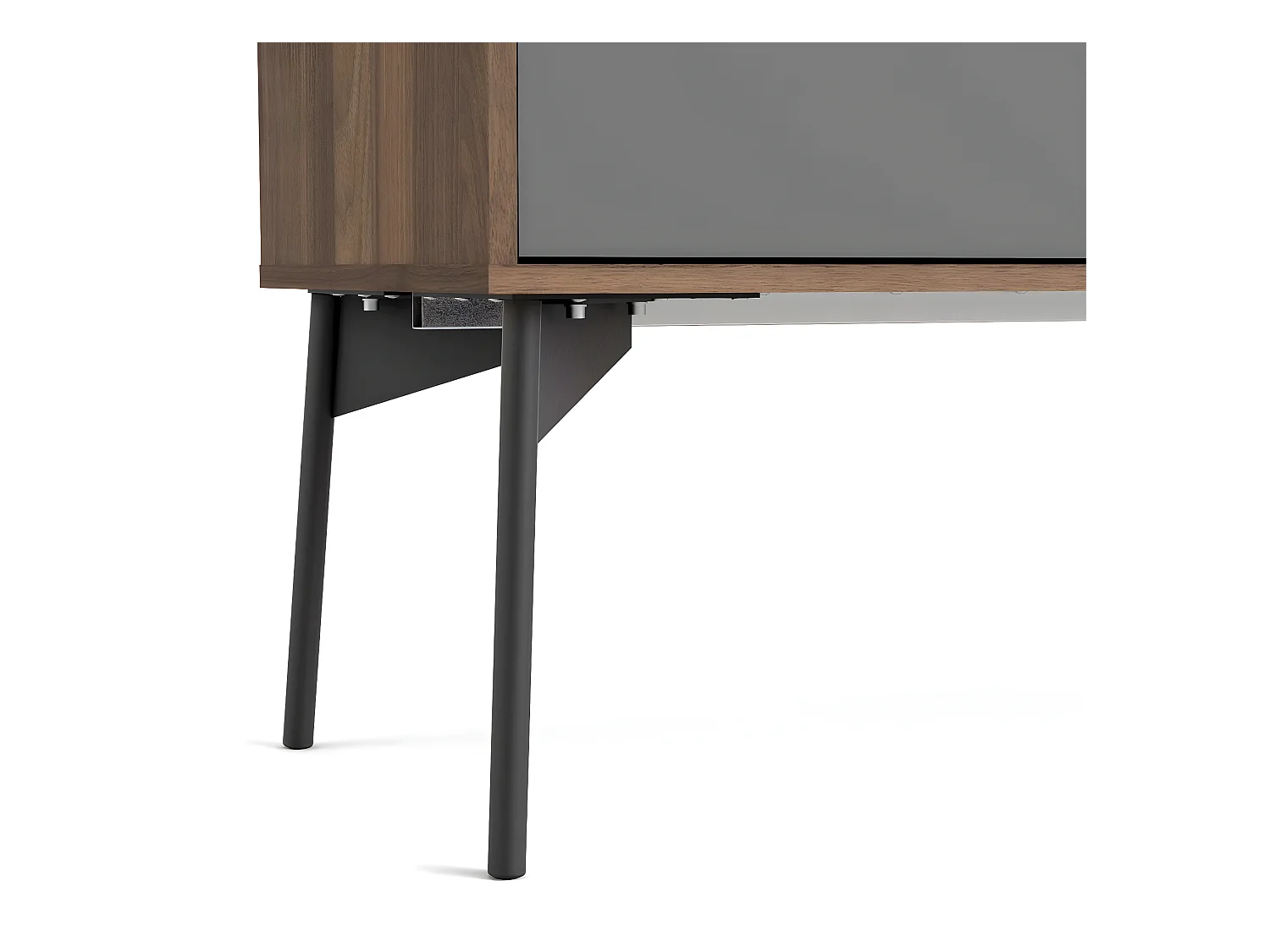 Elly vitrinekast met 1 deur, 1 glasdeur en 2 laden bruin,wit,grijs.