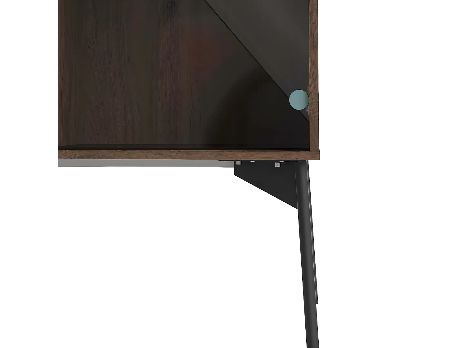 Elly Vitrine avec 1 porte, 1 porte vitrée et 2 tiroirs marron,blanc,gris.