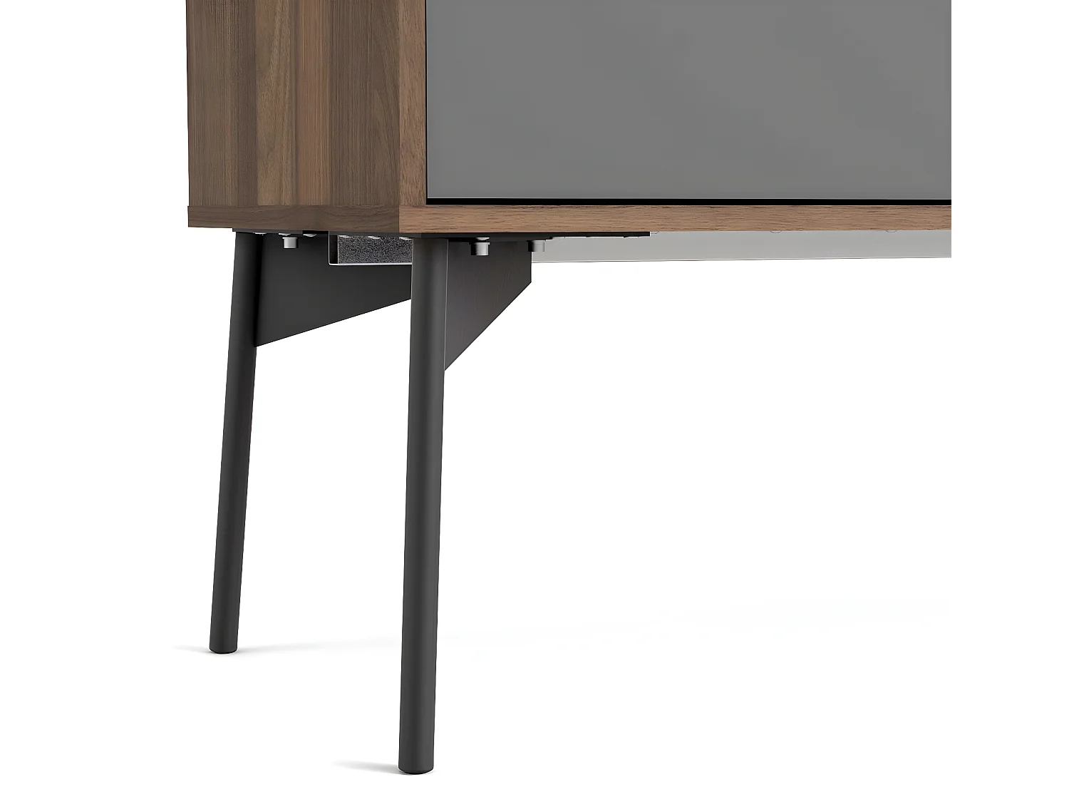 Elly Vitrine avec 1 porte, 1 porte vitrée et 2 tiroirs marron,blanc,gris.