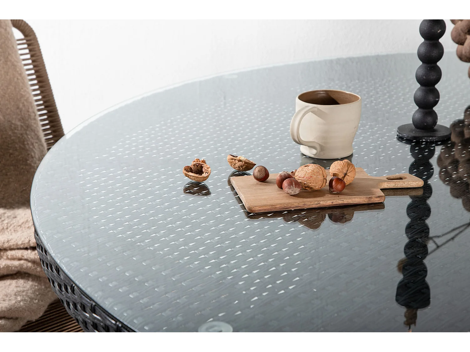 Table de Jardin Ronde "Volta" 150cm Noir