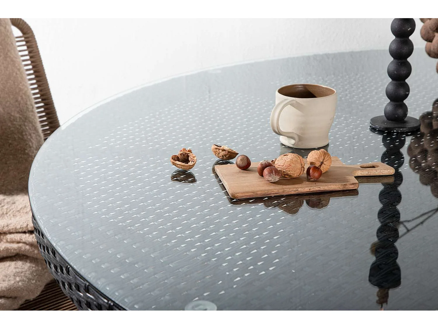 Table de Jardin Ronde "Volta" 150cm Noir