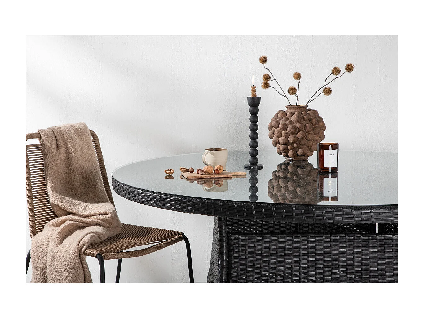 Table de Jardin Ronde "Volta" 150cm Noir