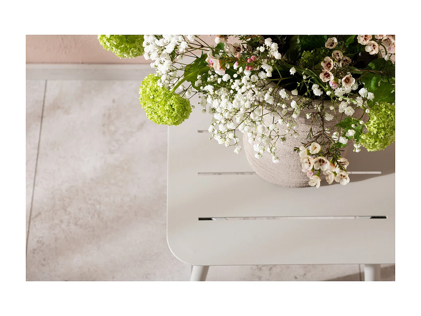 Table d'Appoint de Jardin Carrée "Lina" 40cm Beige