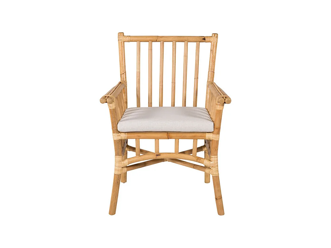 Chaise de Jardin Avec Accoudoirs "Cane" 92cm Naturel