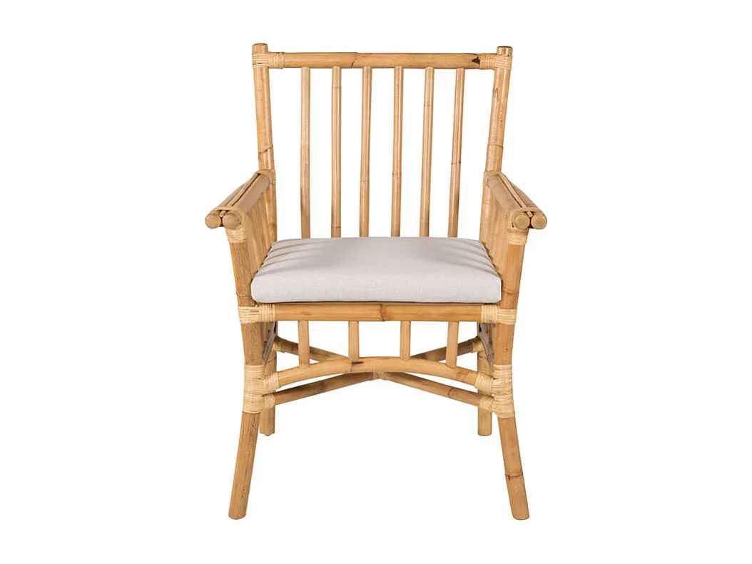 Chaise de Jardin Avec Accoudoirs "Cane" 92cm Naturel