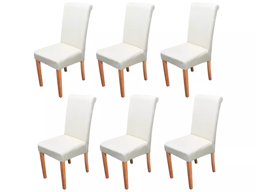 Kauf Unique Esszimmerstuhl Lecce II (6er-Set), Creme, helle Beine