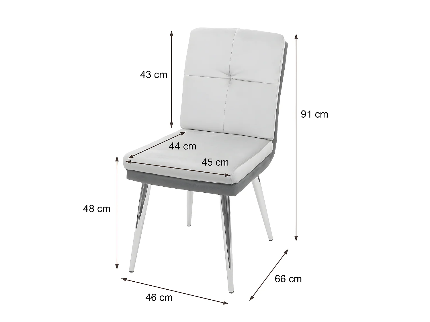 Eetkamerstoel MCW-G48 (set van 2),  grijs