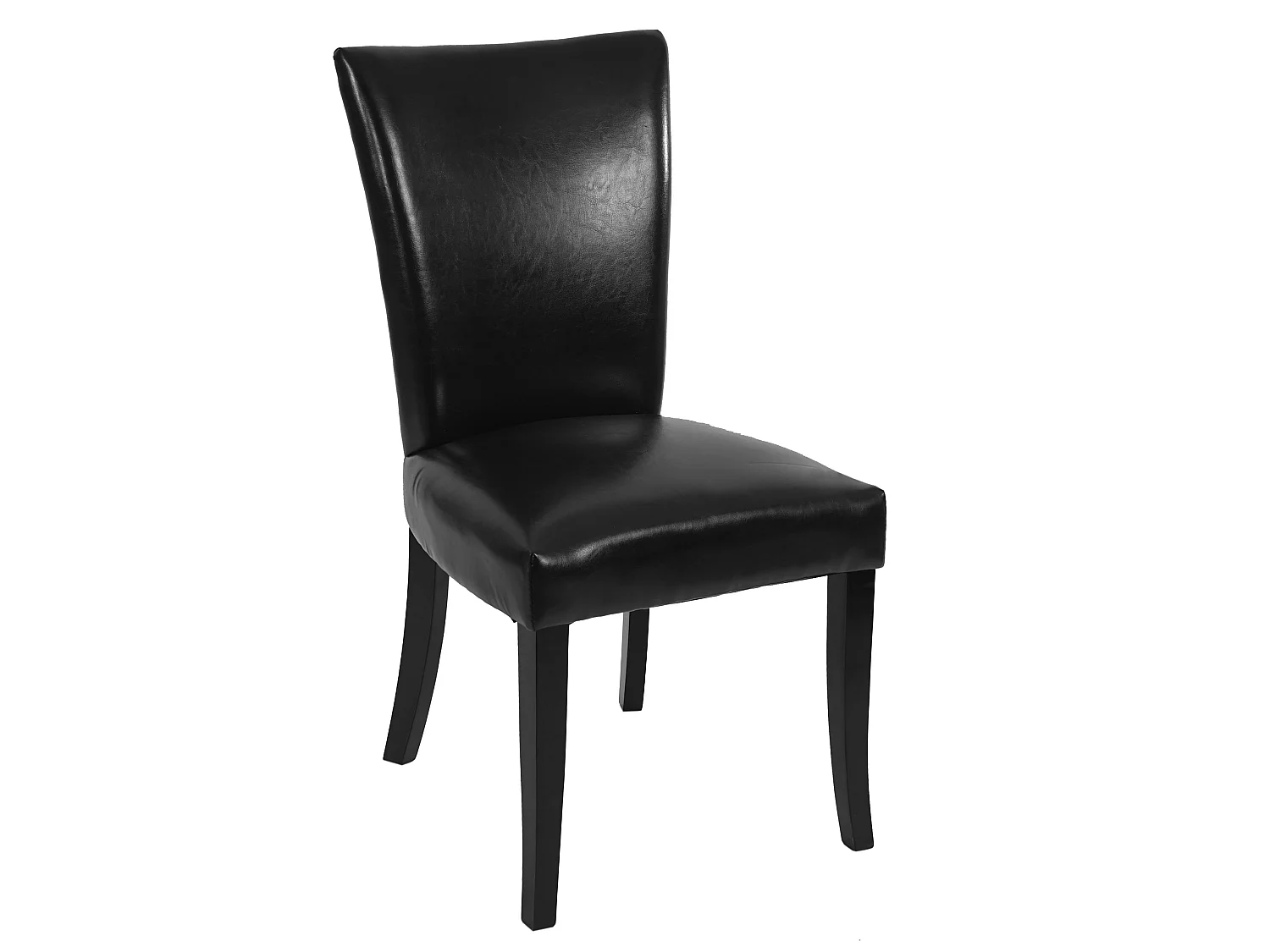 Eetkamerstoel Edinburgh (set van 2),  kunstleer, zwart, donkere poten