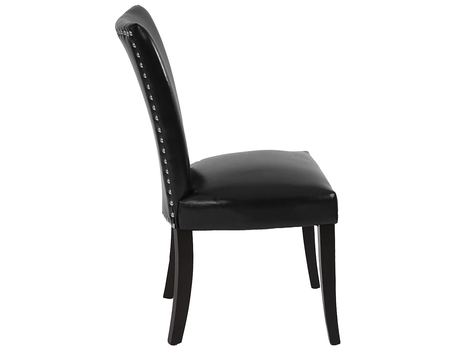 Eetkamerstoel Edinburgh (set van 2),  kunstleer, zwart, donkere poten