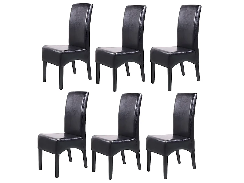 Eetkamerstoel Crotone (set van 6),  zwart, donkere poten