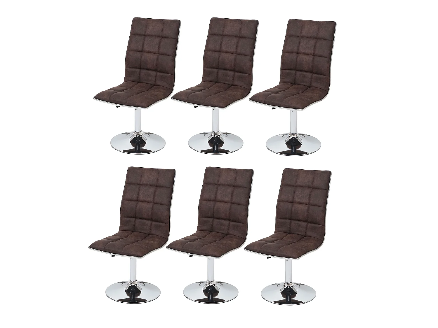 Eetkamerstoel MCW-C41 (set van 6),  vintage donkerbruin