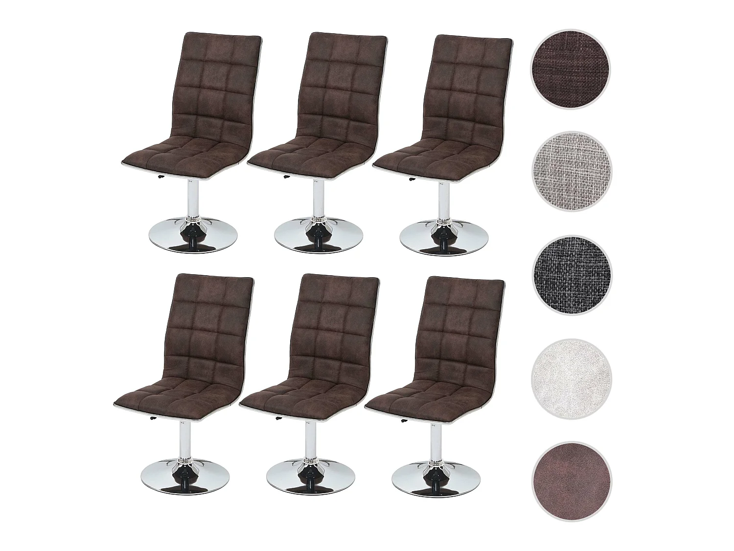 Eetkamerstoel MCW-C41 (set van 6),  vintage donkerbruin