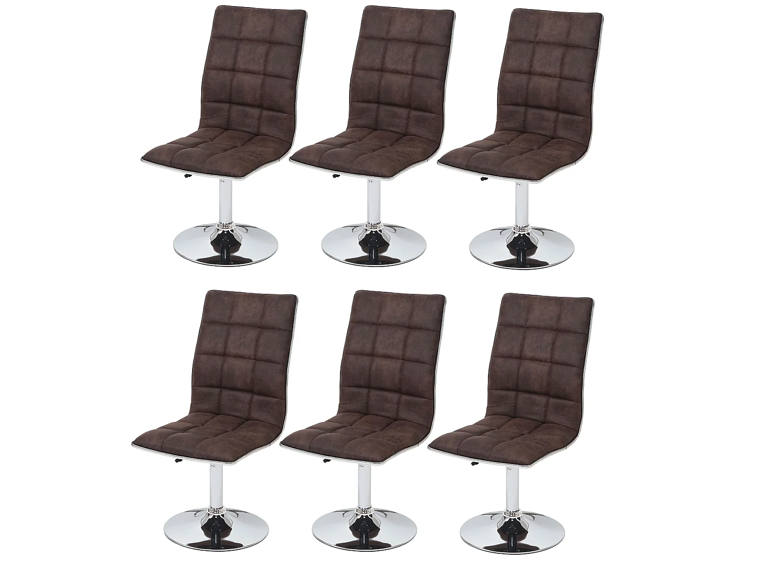 Silla de comedor MCW-C41 (juego de 6),  vintage marrón oscuro