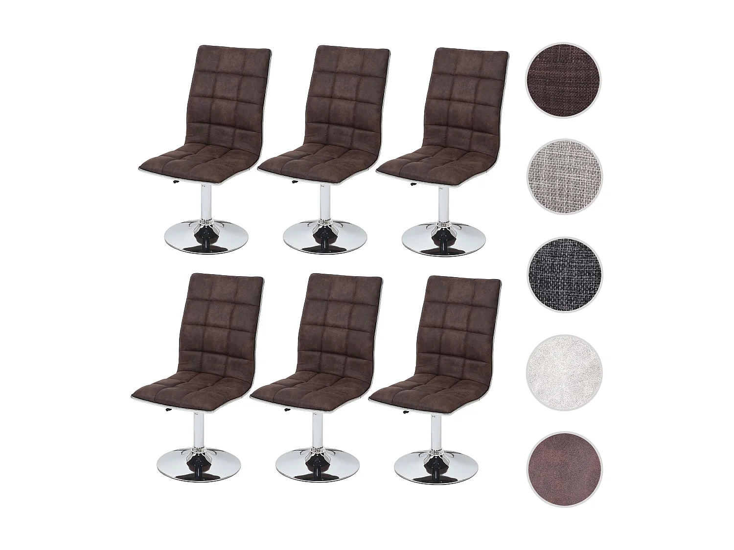 Silla de comedor MCW-C41 (juego de 6),  vintage marrón oscuro