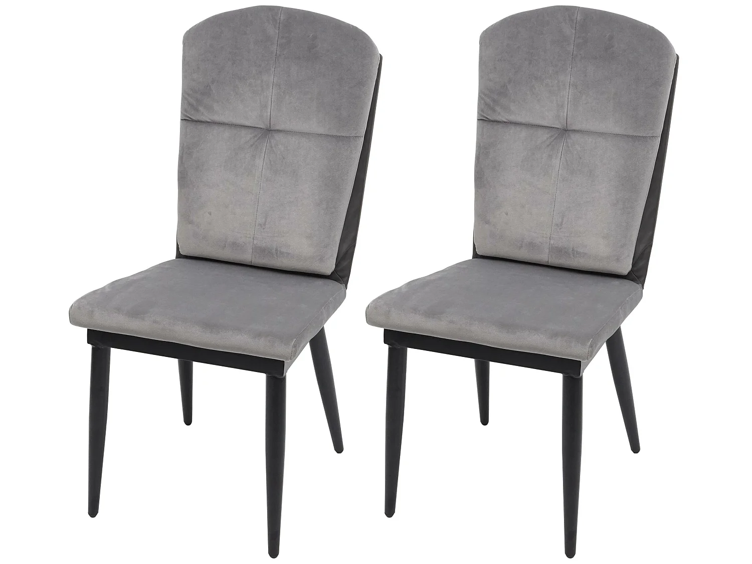 Chaise de salle à manger MCW-G42 (lot de 2),  velours, gris-anthracite