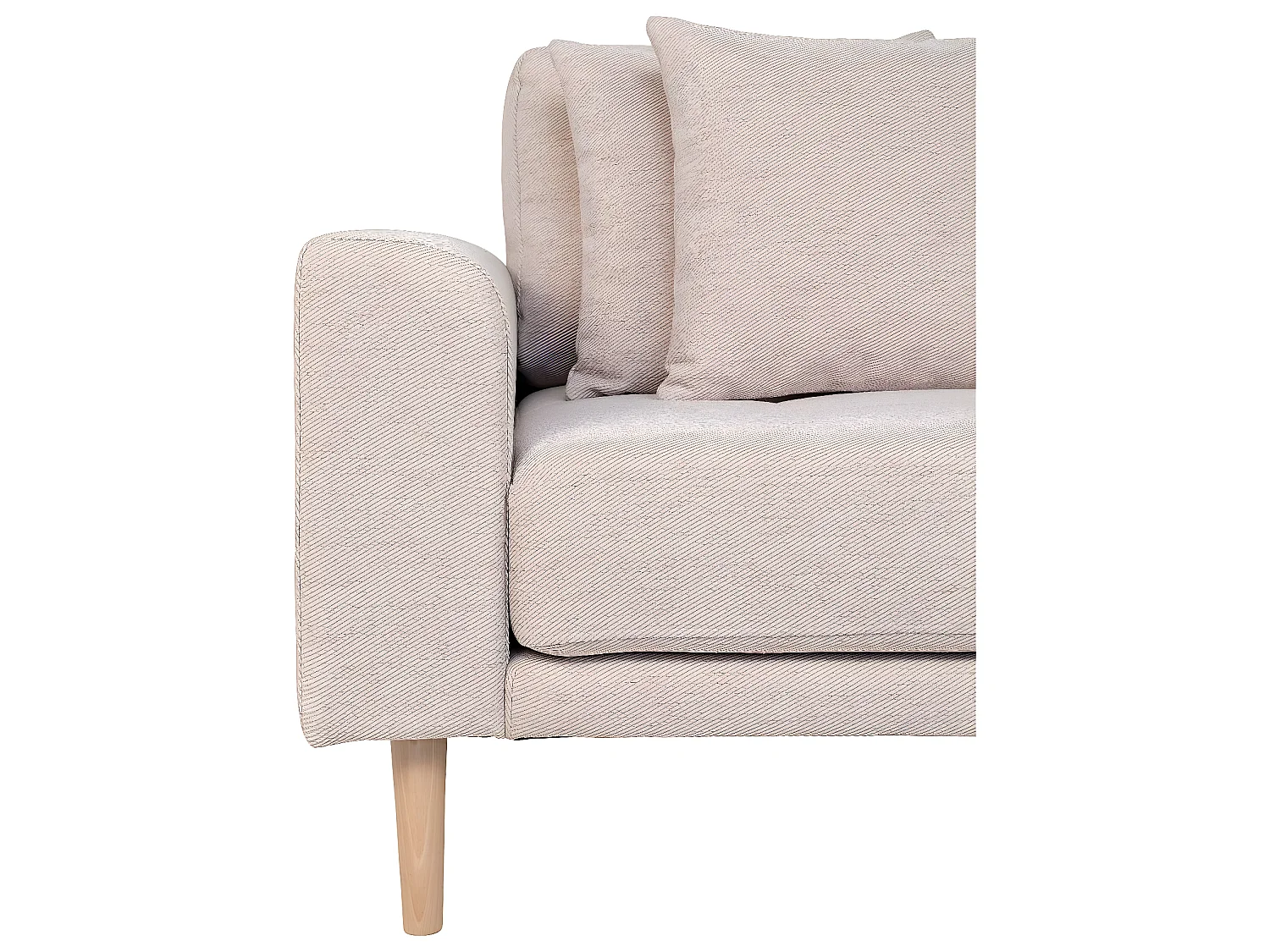 Lido canapé , loungesofa tourné vers la droite avec 4 coussins sable.