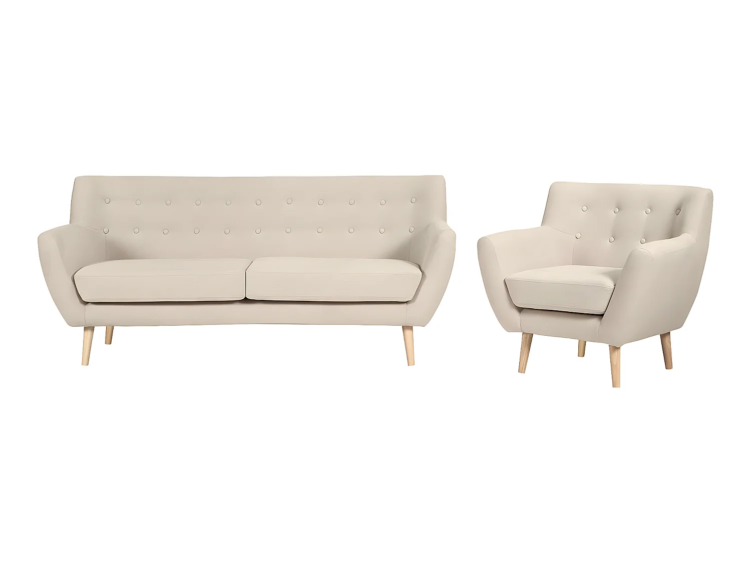 Monte bank 3 persoons zandkleurig.