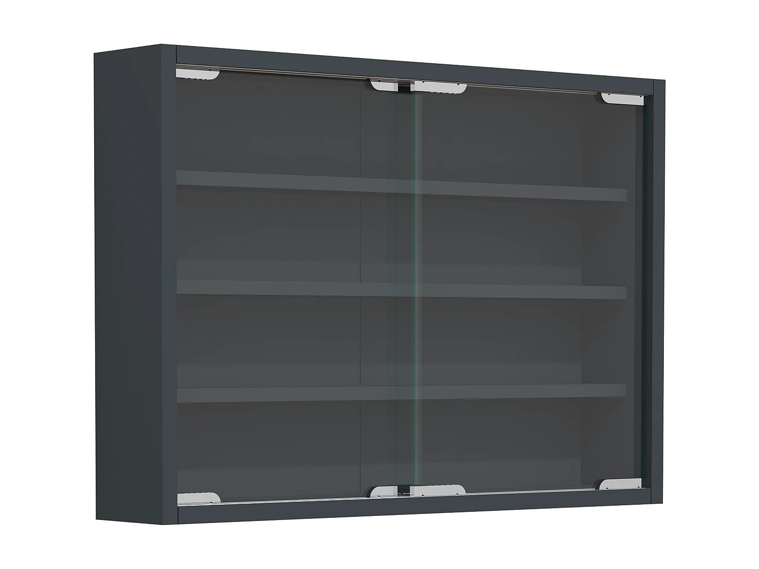 Wall display cabinet Agisa Anthracite H. 40 x W. 57 x D. 10 cm