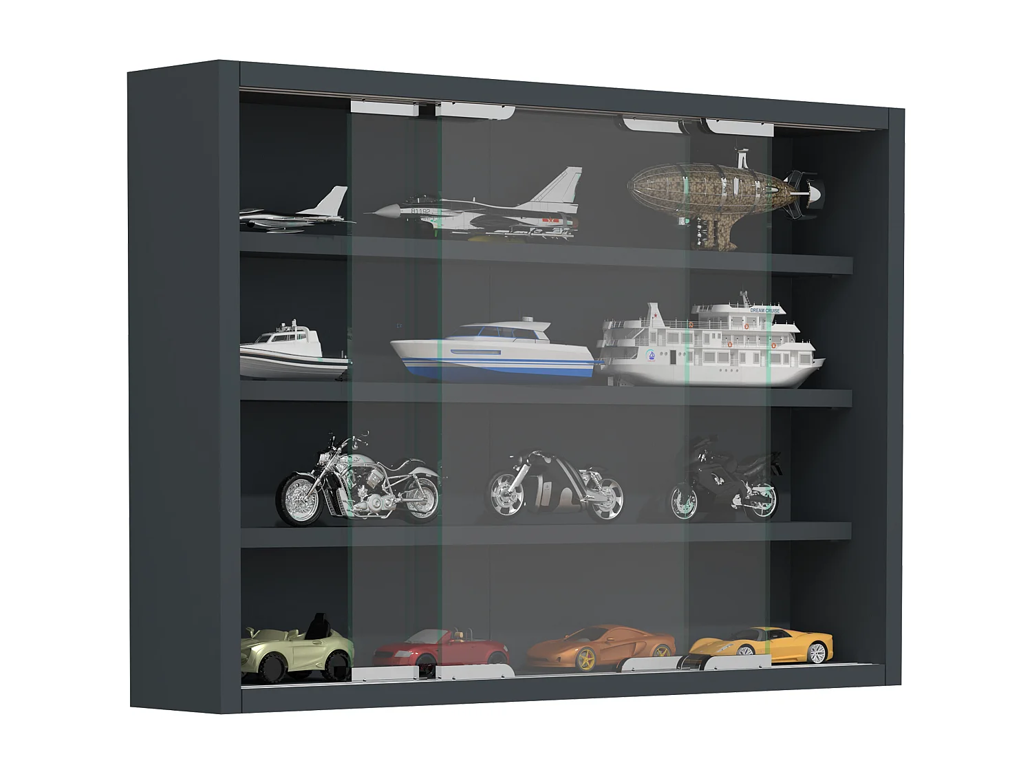 Hangende vitrinekast wanddisplay glas Agisa M