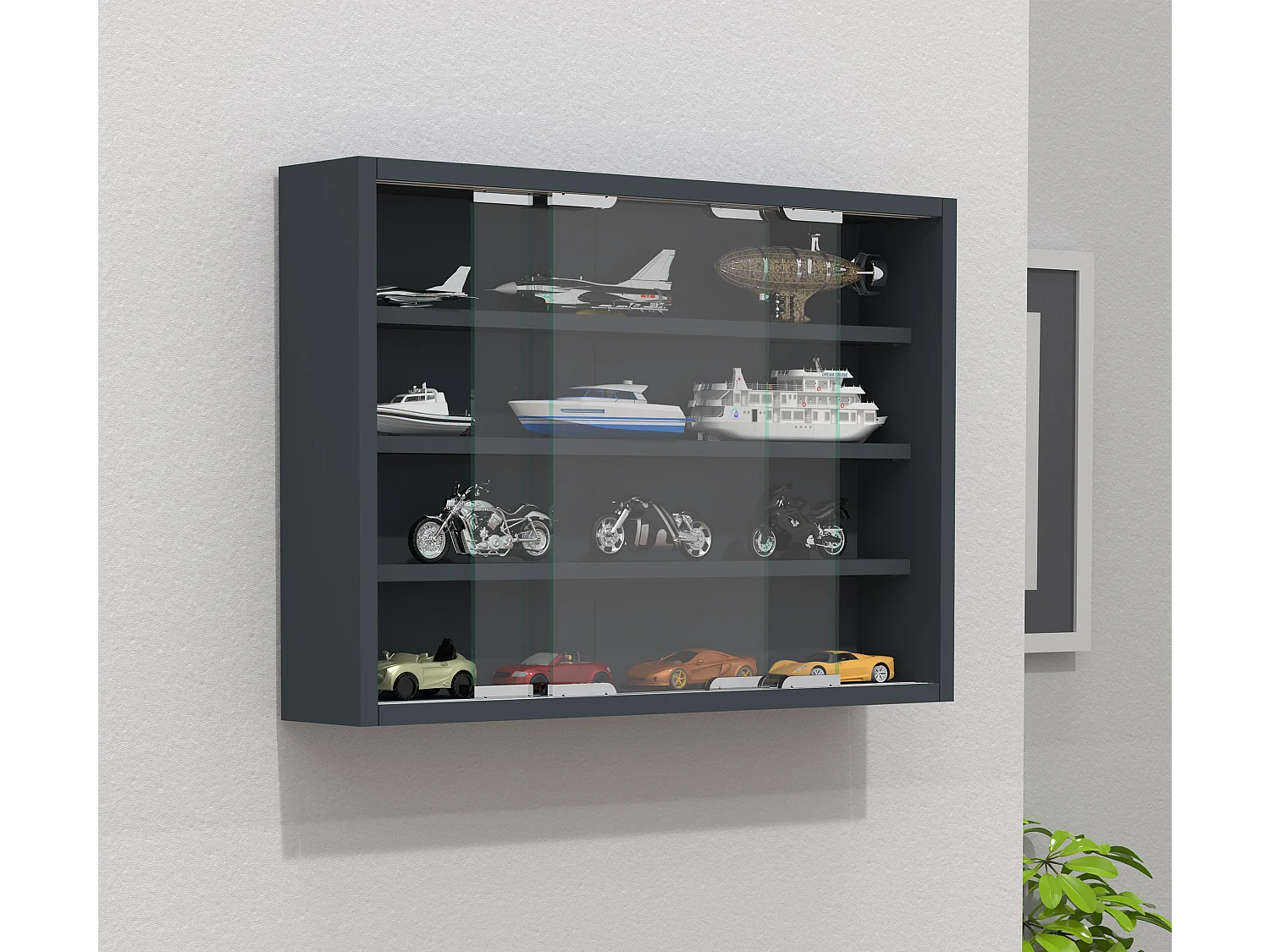 Hangende vitrinekast wanddisplay glas Agisa M