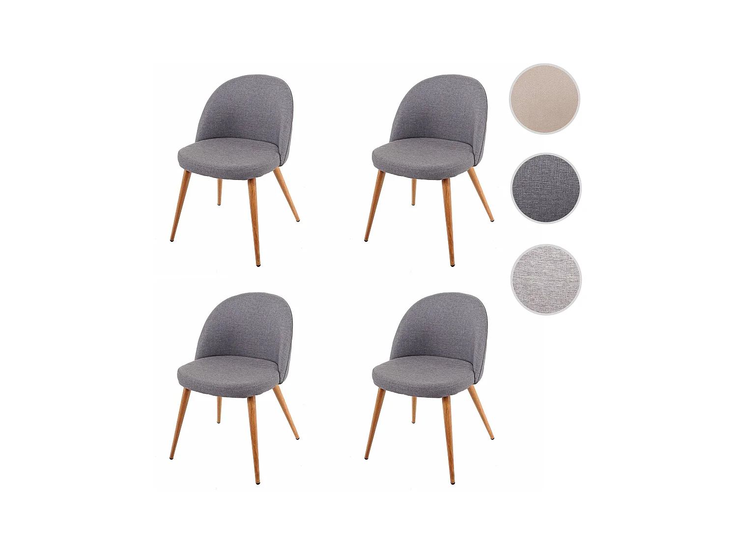 Esszimmerstuhl MCW-D53 (4er-Set), Dunkelgrau