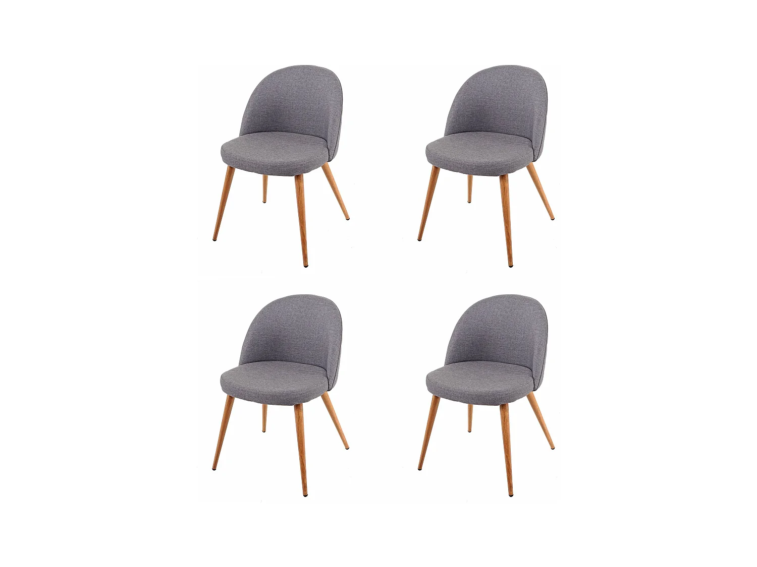 Chaise de salle à manger MCW-D53 (lot de 4),  gris foncé