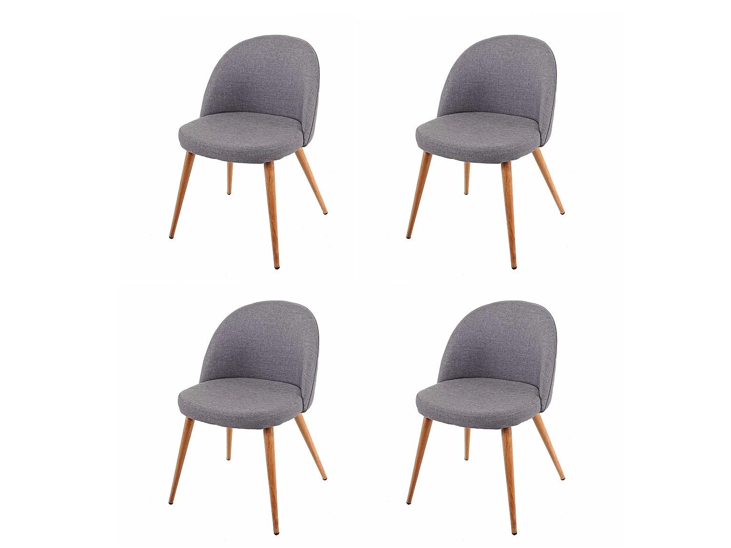 Krzesło do jadalni MCW-D53 (zestaw 4 sztuk),  ciemnoszary