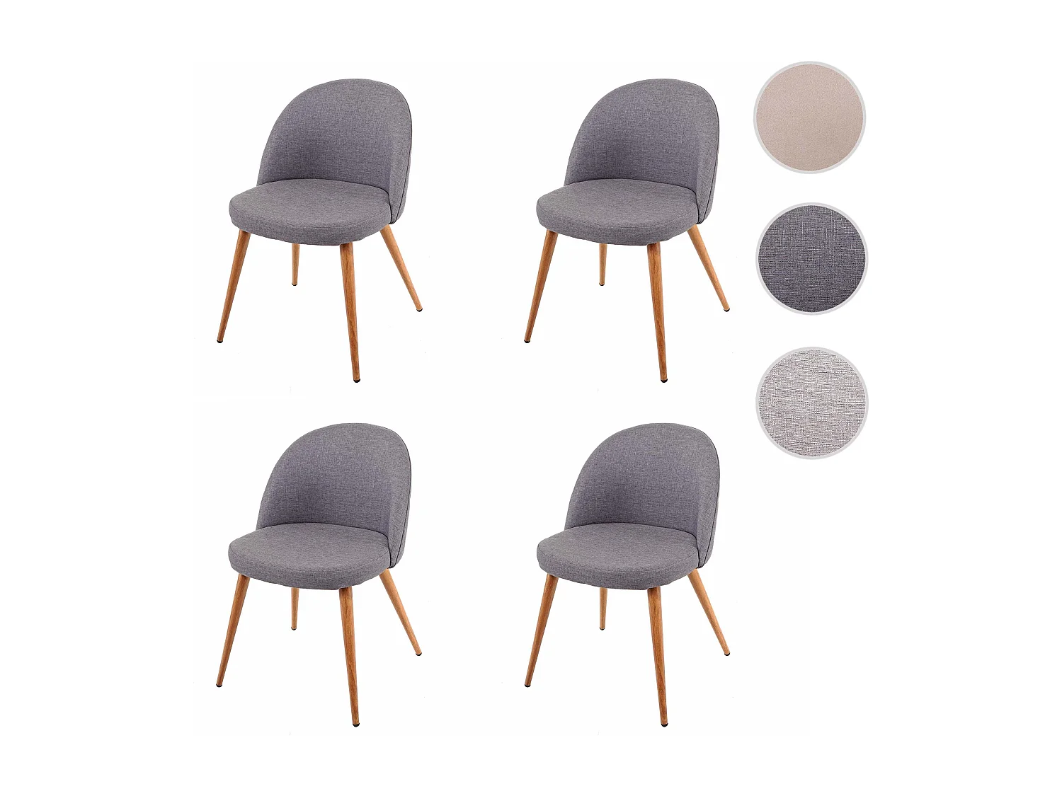 Krzesło do jadalni MCW-D53 (zestaw 4 sztuk),  ciemnoszary