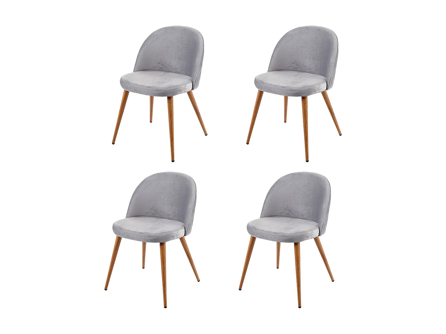 Silla de comedor MCW-D53 (juego de 4),  gris claro