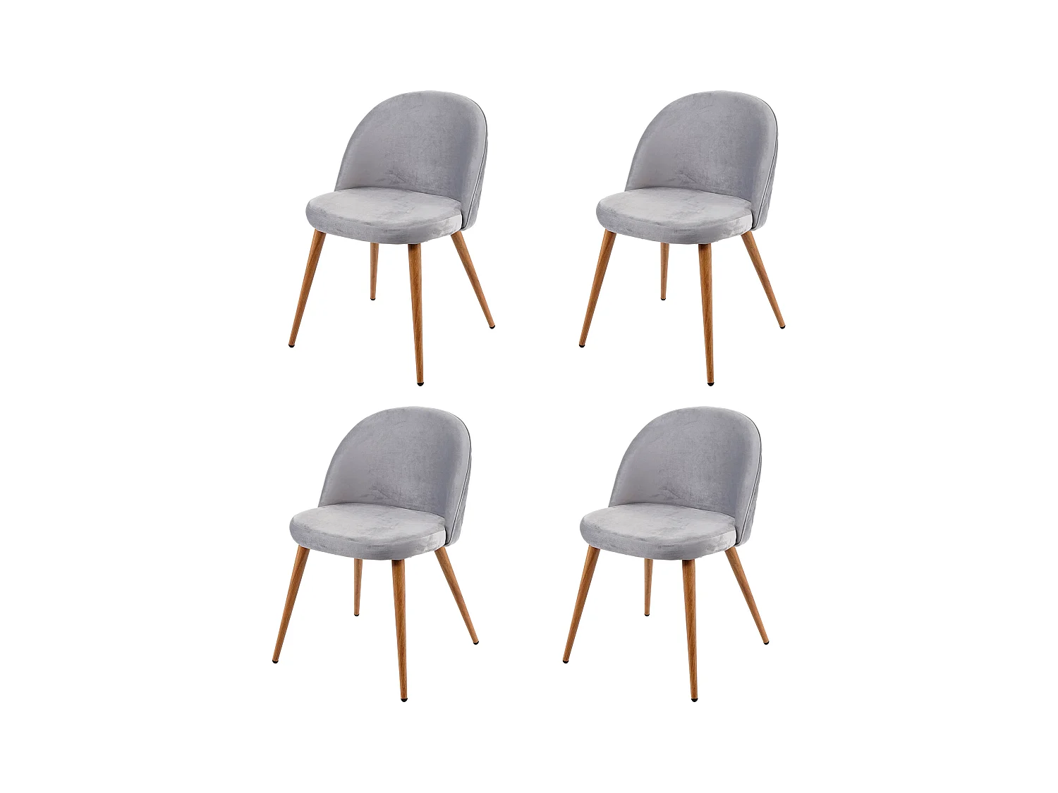 Eetkamerstoel MCW-D53 (set van 4),  lichtgrijs