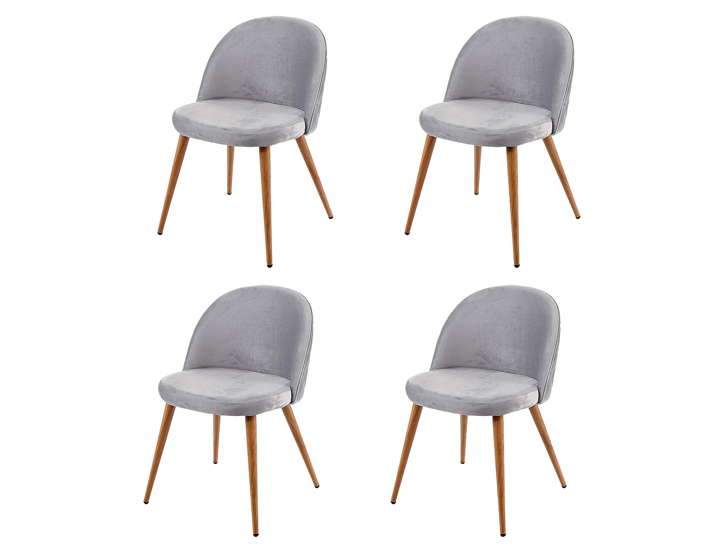 Krzesło do jadalni MCW-D53 (zestaw 4 sztuk),  jasnoszary