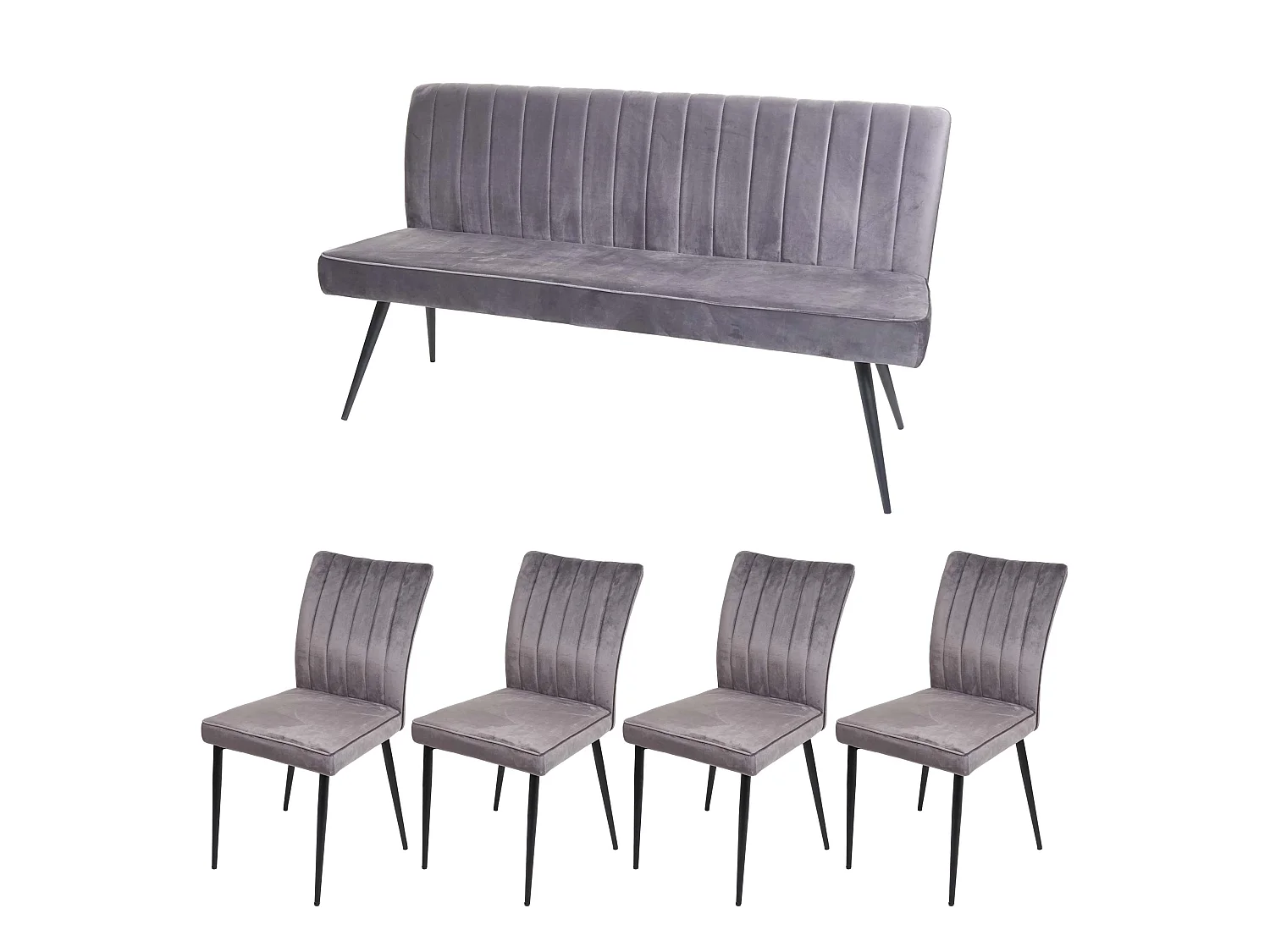 Zestaw do jadalni MCW-K16 (5 elementów),  ciemnoszary