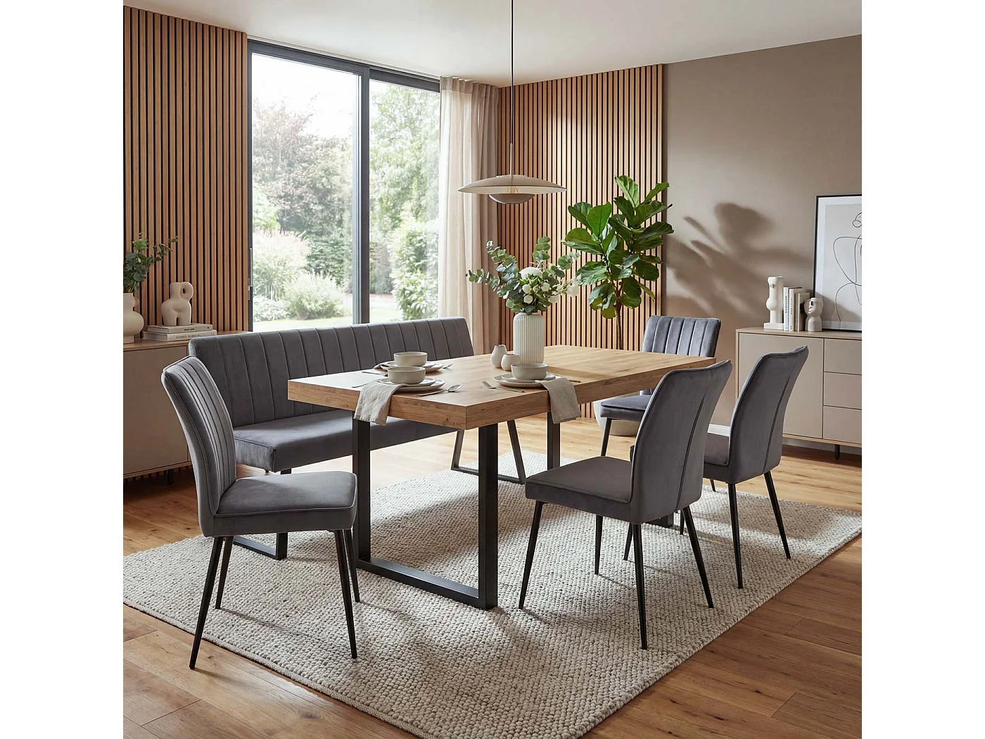 Zestaw do jadalni MCW-K16 (5 elementów),  ciemnoszary