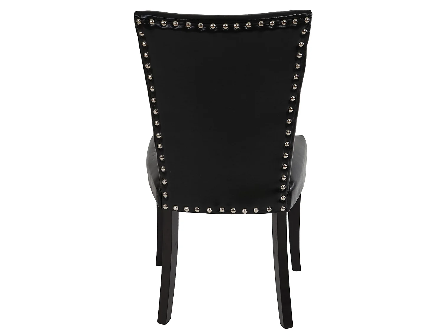 Silla de comedor Edimburgo (juego de 6),  piel sintética, negro, patas oscuras